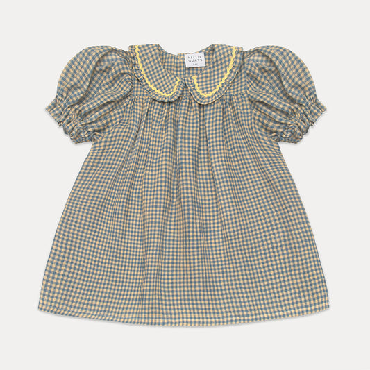 marbles dress | cornflower blue + hay check linen