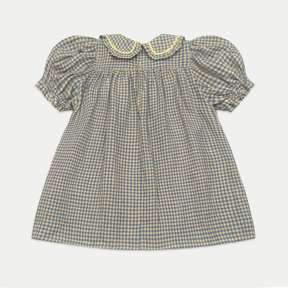 marbles dress | cornflower blue + hay check linen
