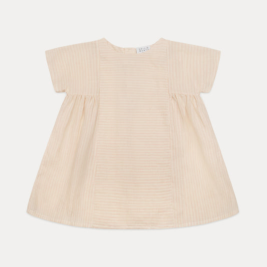 ring o' roses dress | blush + oat stripe linen
