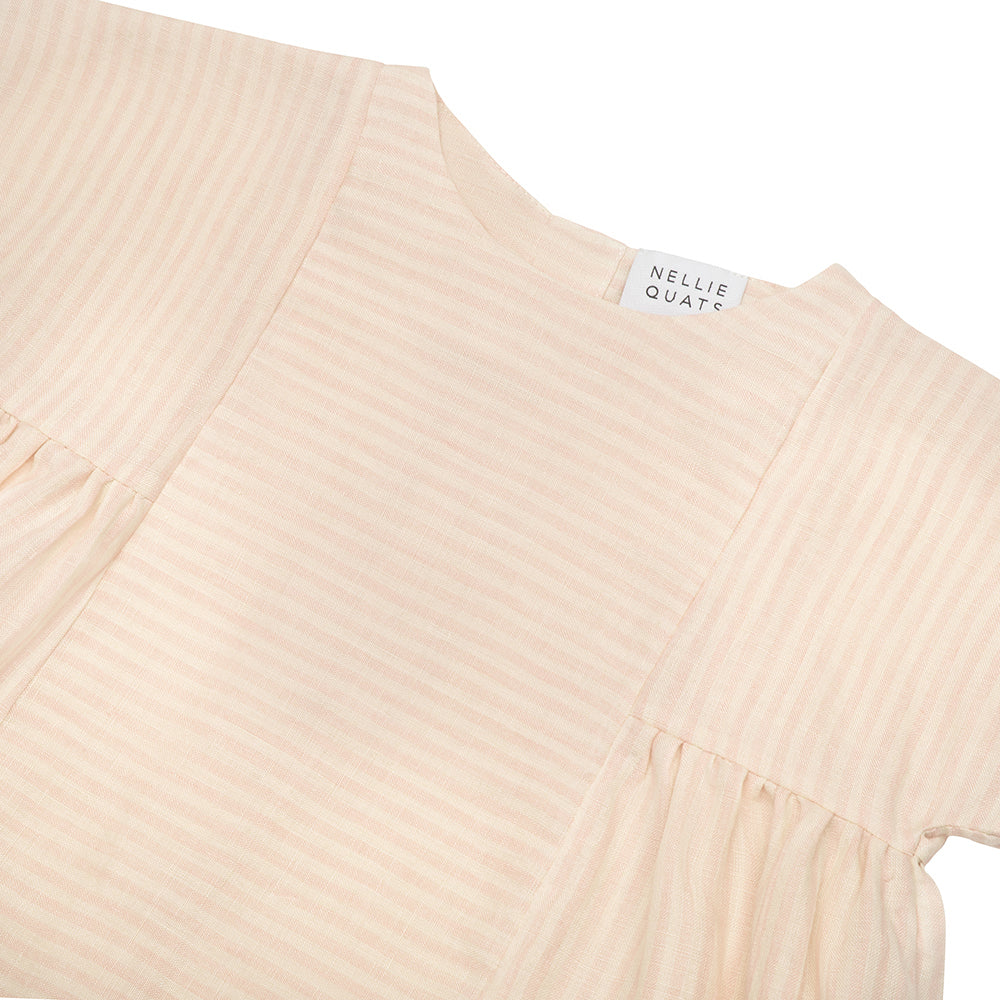 ring o' roses dress | blush + oat stripe linen