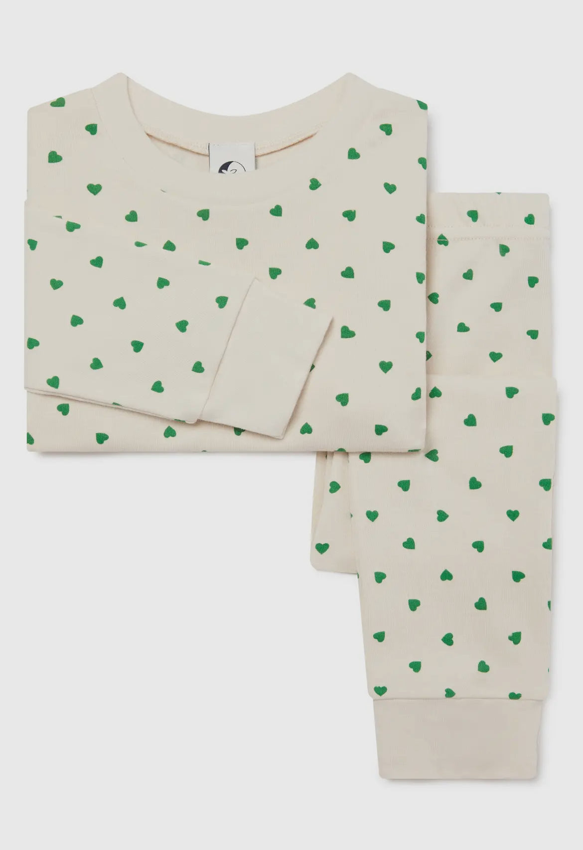 classic pj set | green hearts