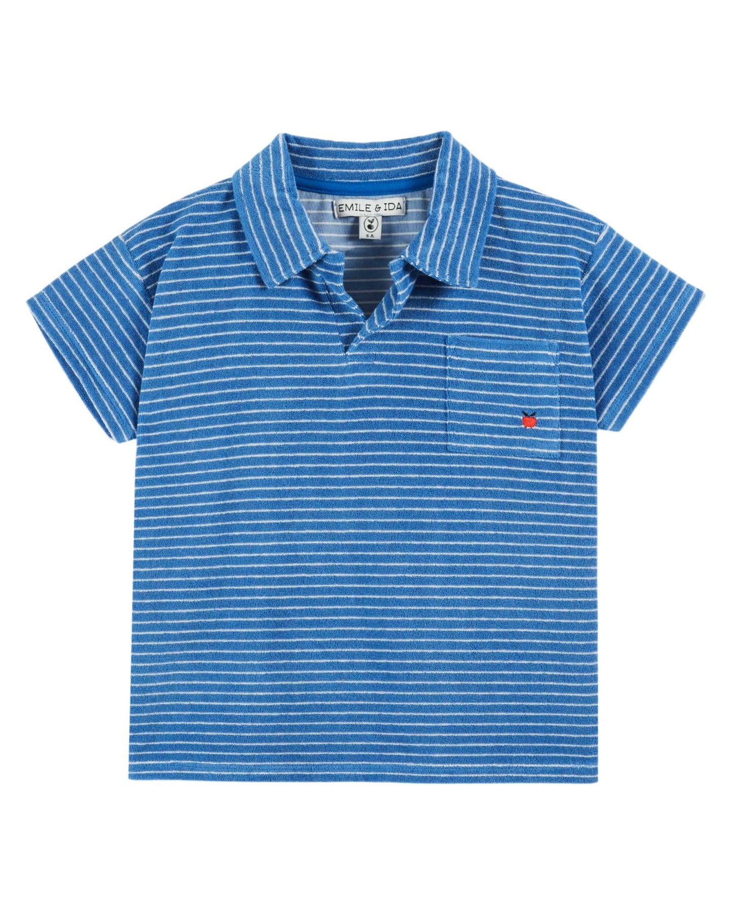 terry polo | blue stripe