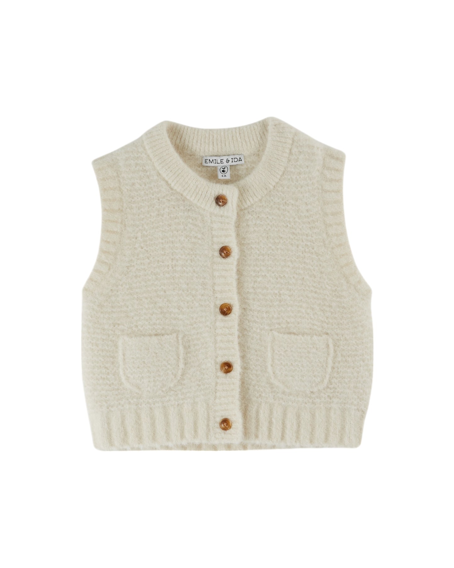 ultra-soft ecru sleeveless cardigan | ecru