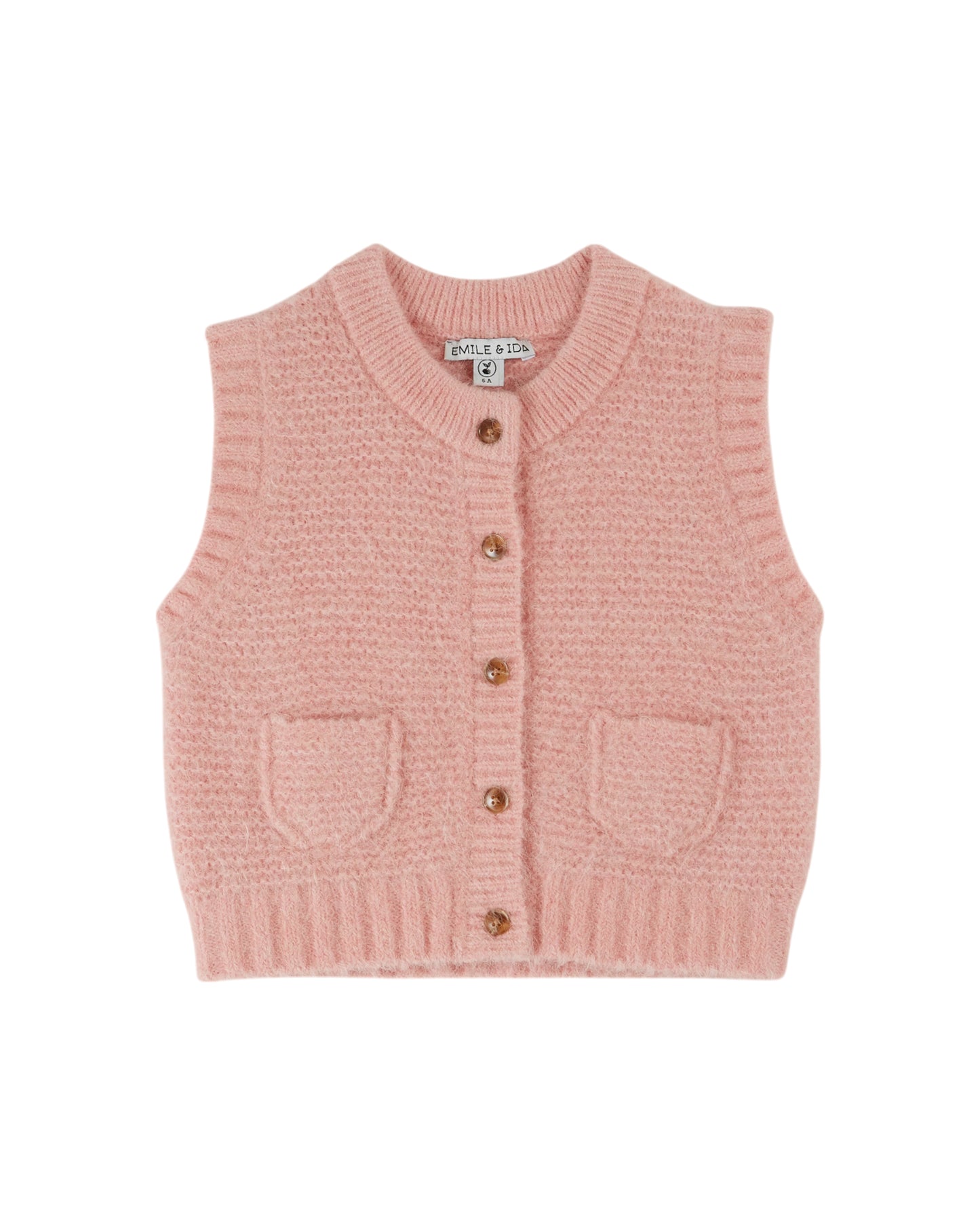 ultra-soft ecru sleeveless cardigan | rose