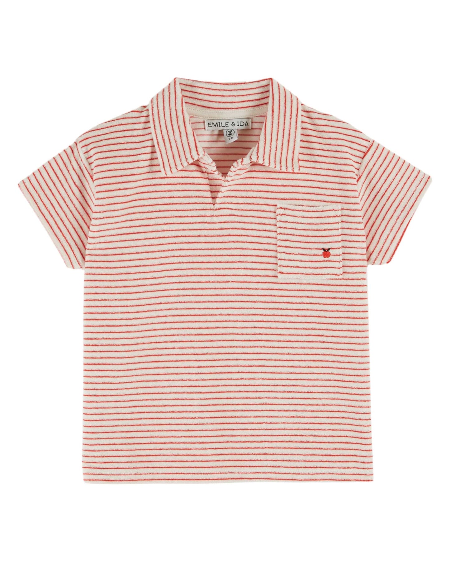 terry polo | red stripe