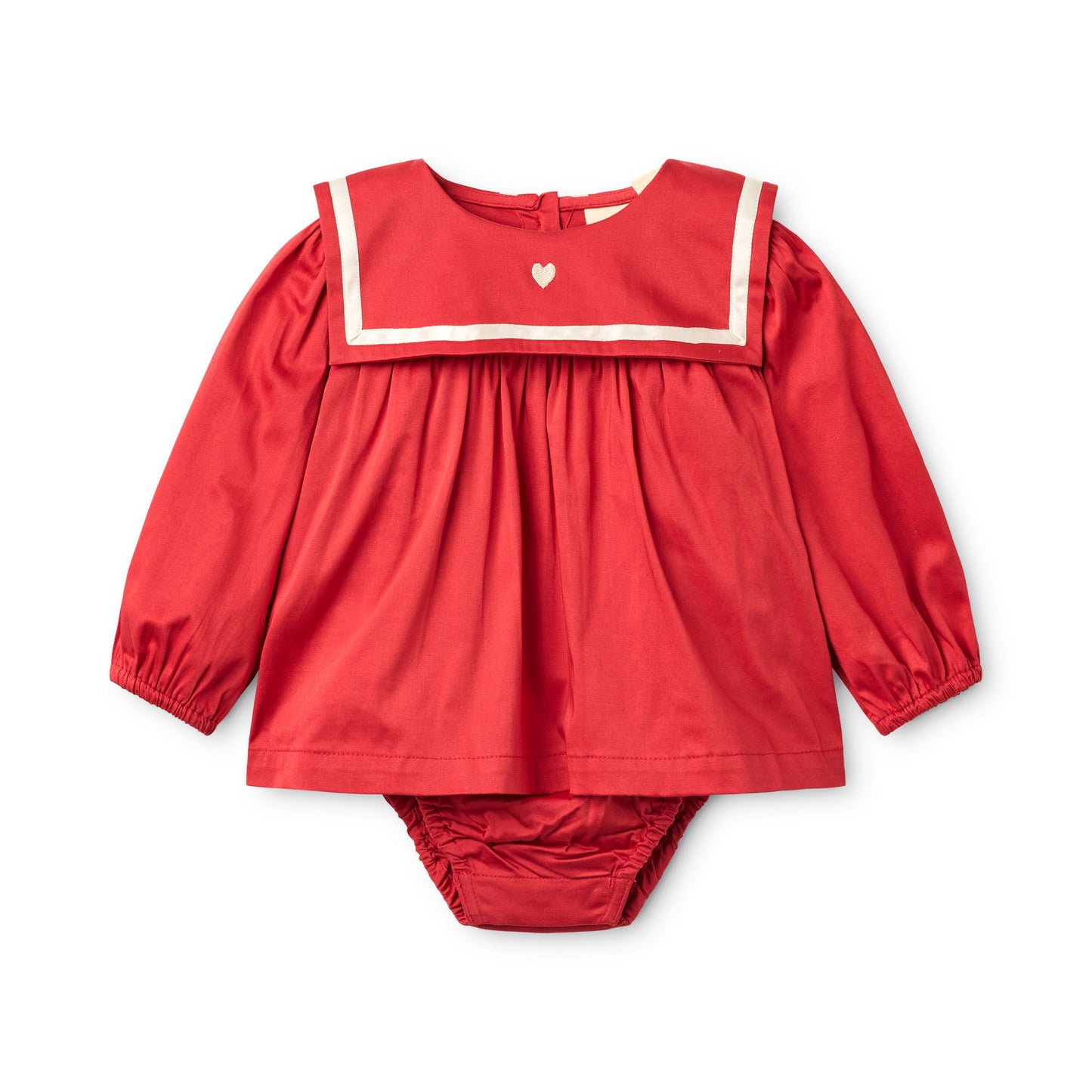 bay romper | poppy red