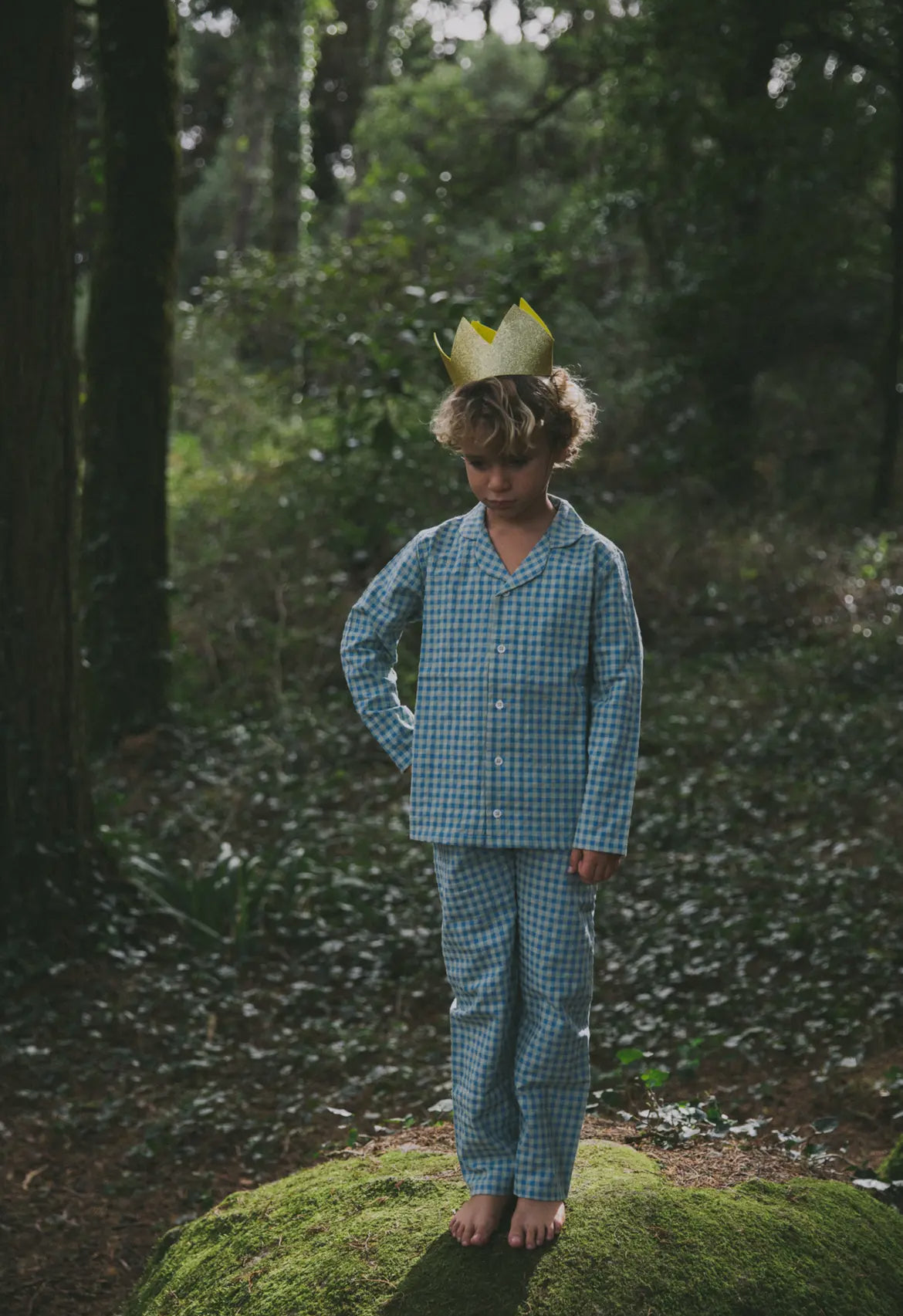 kids set | green blue gingham
