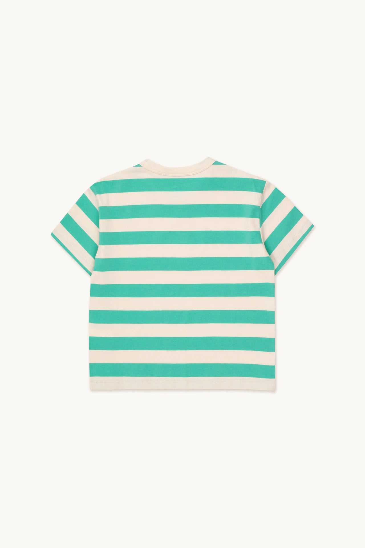 stripes tee | light cream + emerald