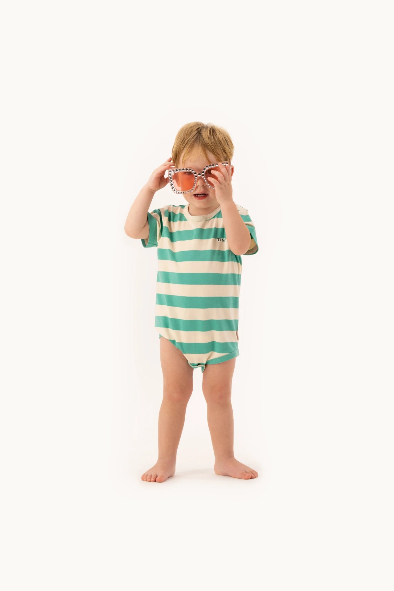 stripes body | light cream + emerald