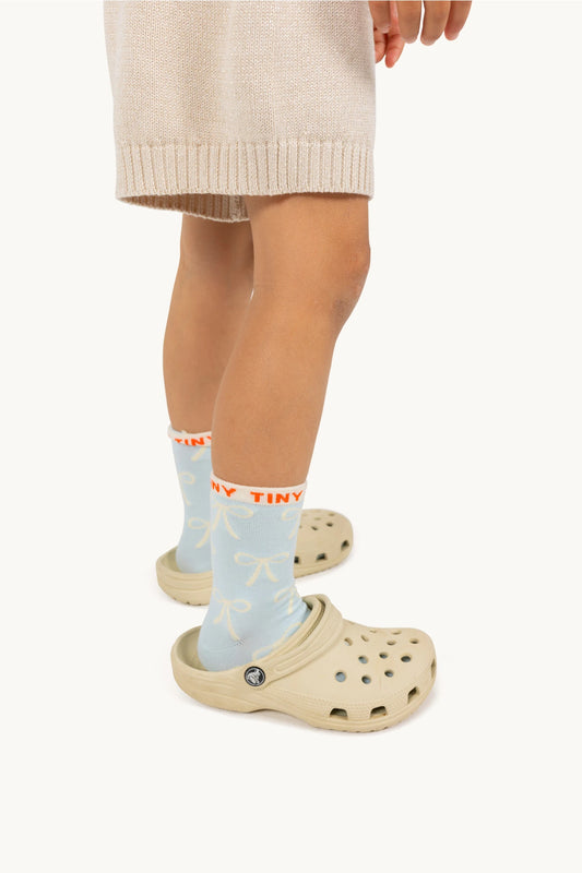 bows medium socks | dusty blue