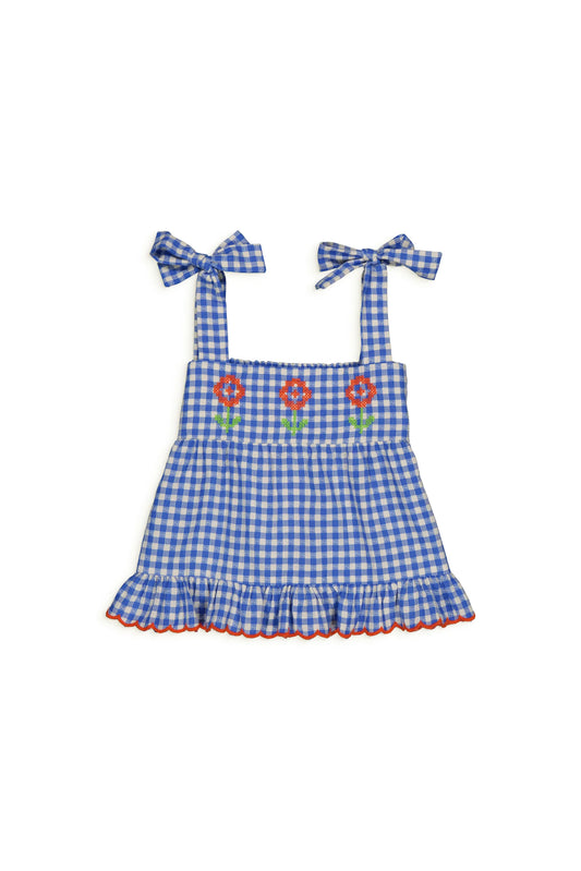 lucie blouse | gingham blue