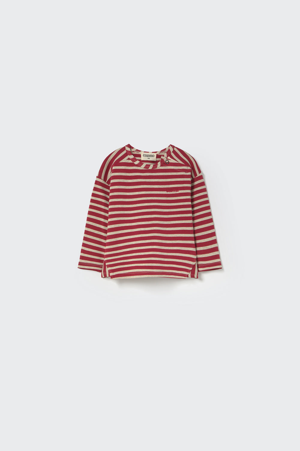 striped elastic fleece baby shirt | joel