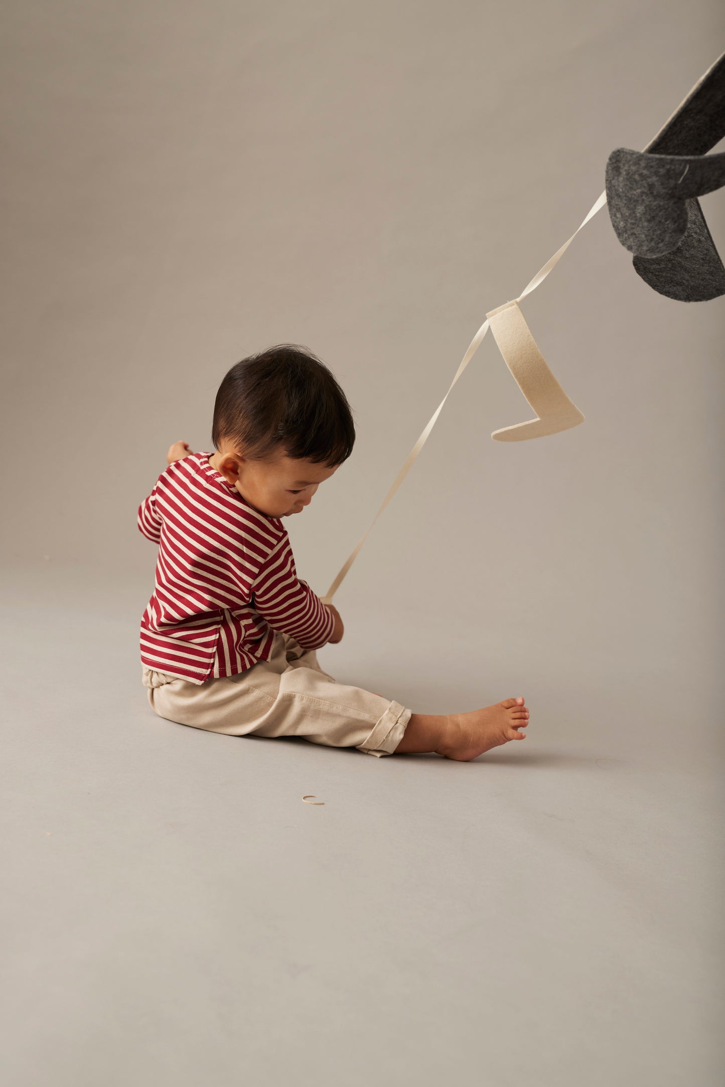 striped elastic fleece baby shirt | joel