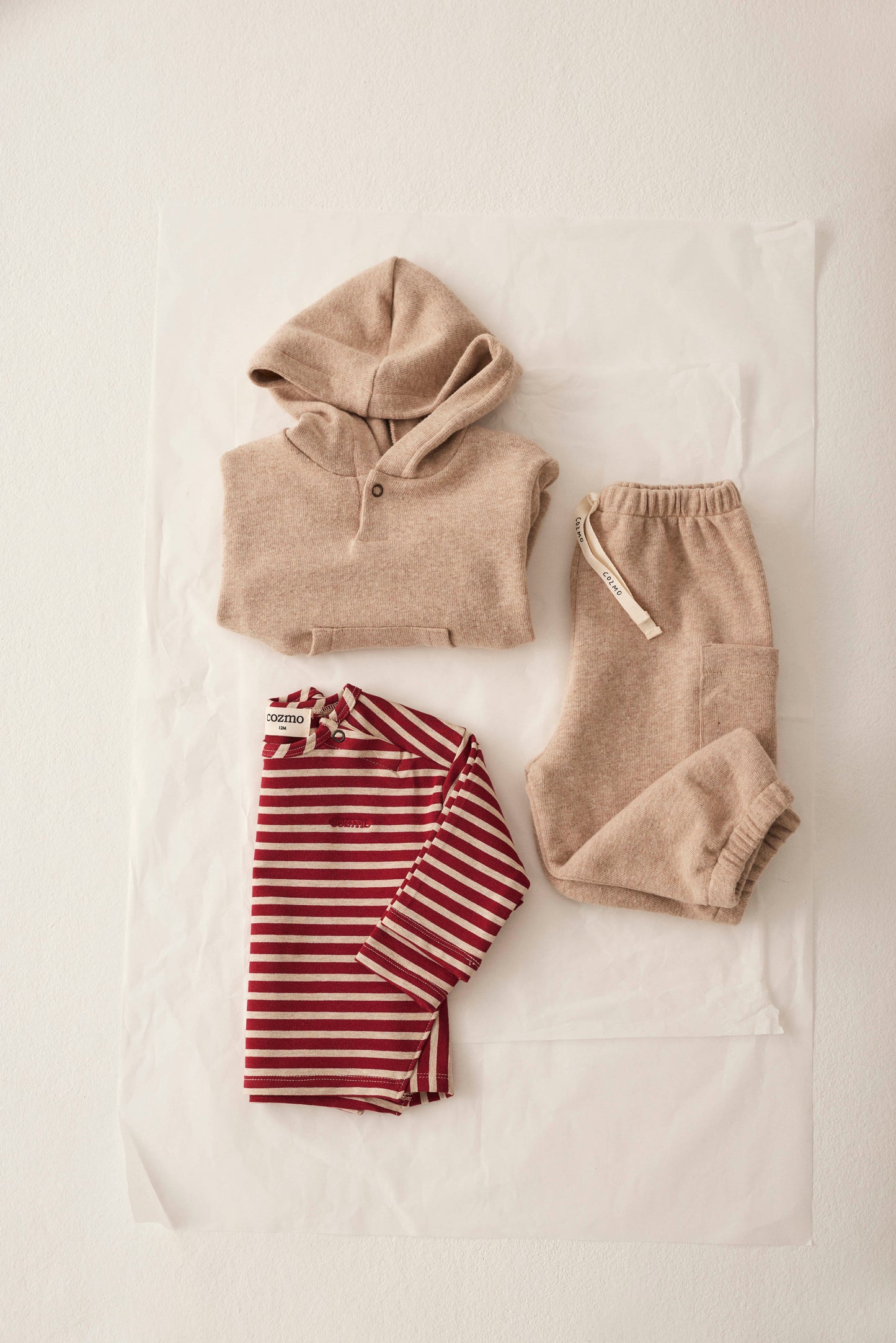 striped elastic fleece baby shirt | joel