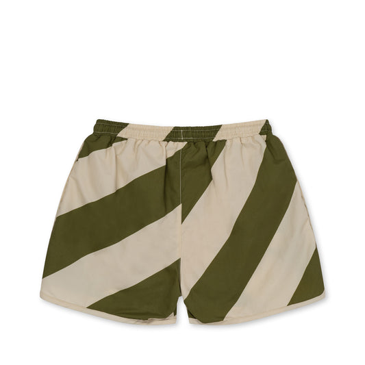 ansou swim shorts | dark olive + creamy white