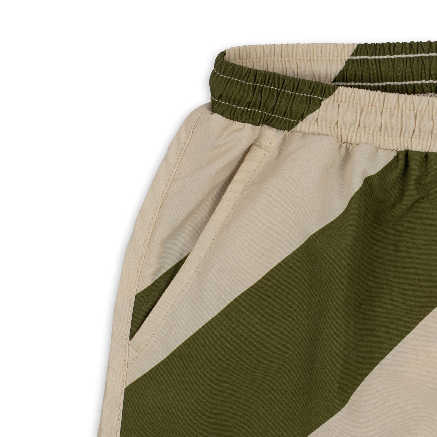 ansou swim shorts | dark olive + creamy white