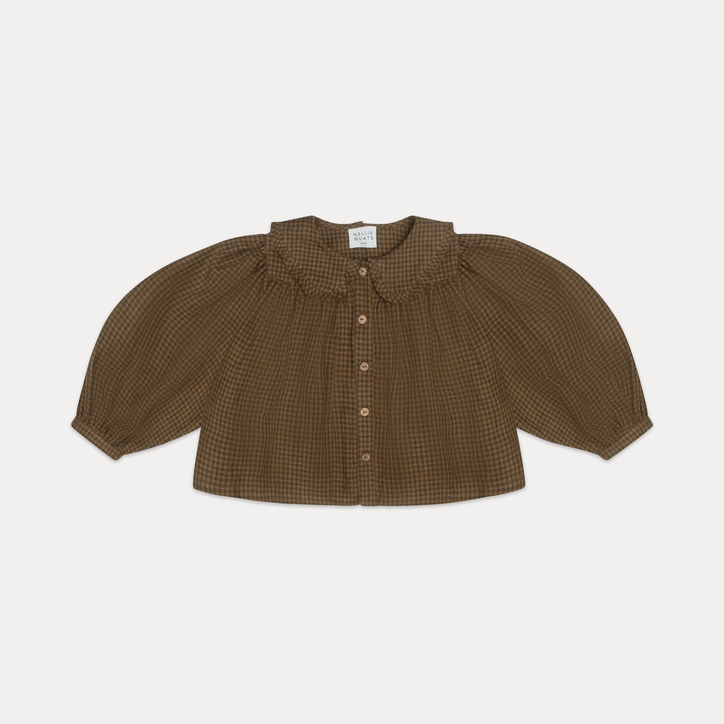 duck duck goose blouse | nut brown mini check