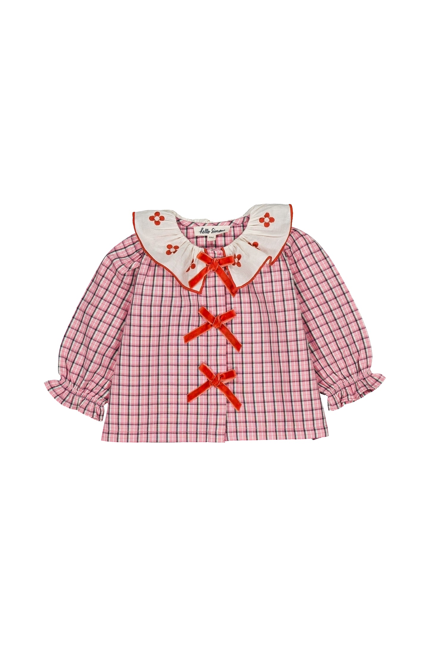 myrtille baby blouse | pink check