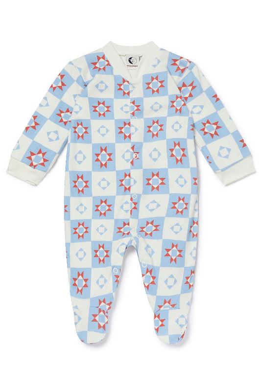 christmas baby sleepsuit | patchwork star