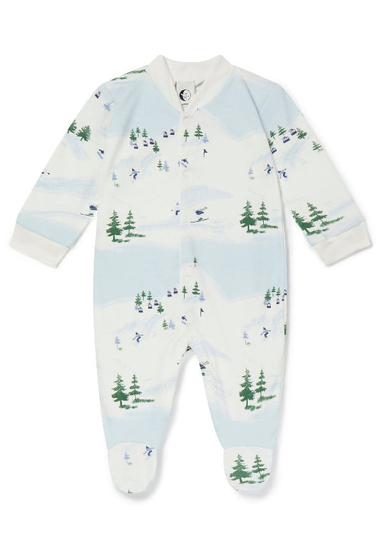 christmas baby sleepsuit | ski scene