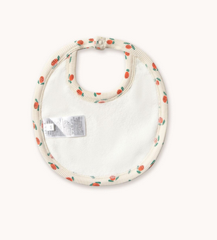 tiny roses rib bib | off white