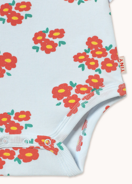 blossoms ribbed body | ice blue
