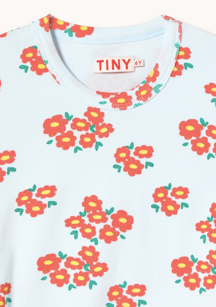 blossoms rib tee | ice blue