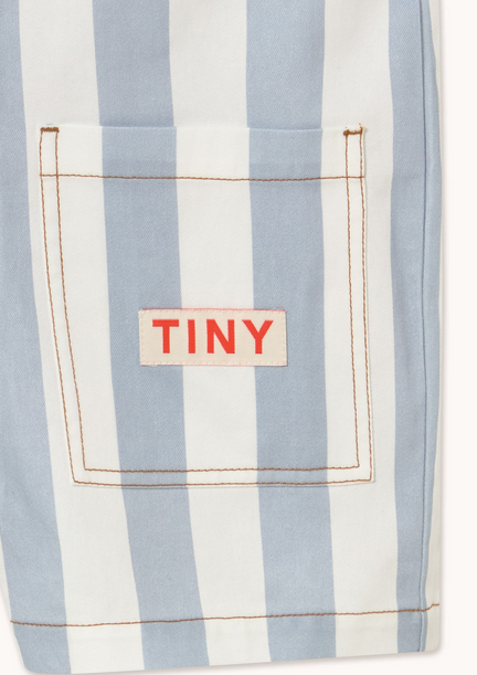 stripes twill one piece shorts | washed blue