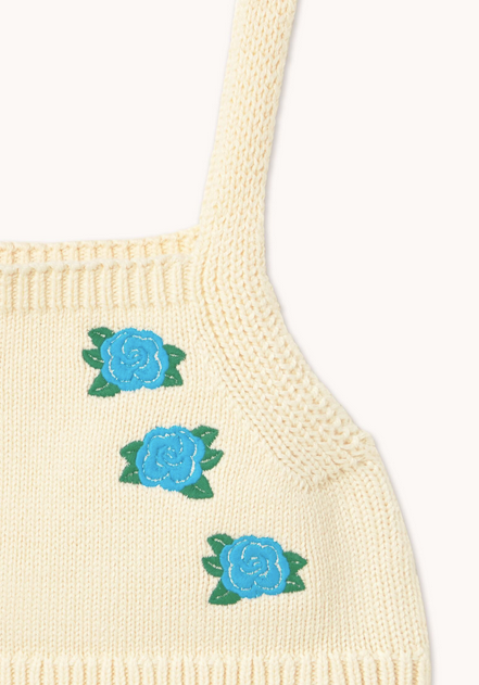 flowers knitted crop top | light cream