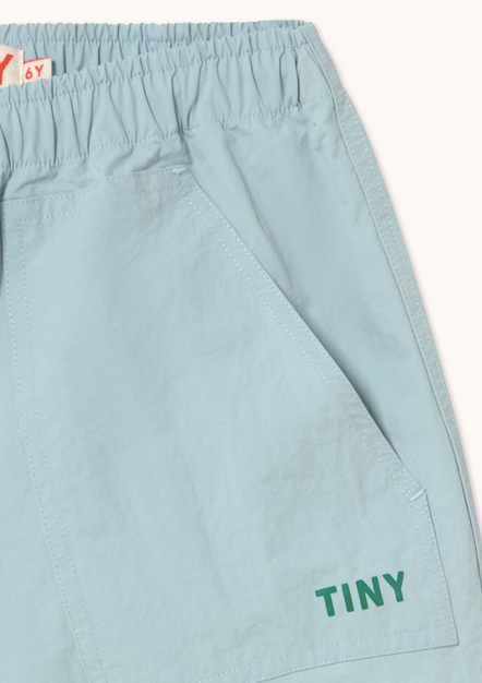 solid woven shorts | washed blue