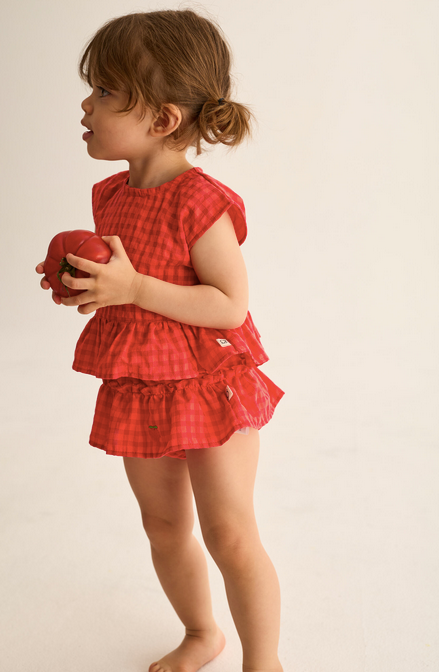 lua gingham top | tomato