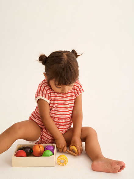 gianna terry romper | tomato