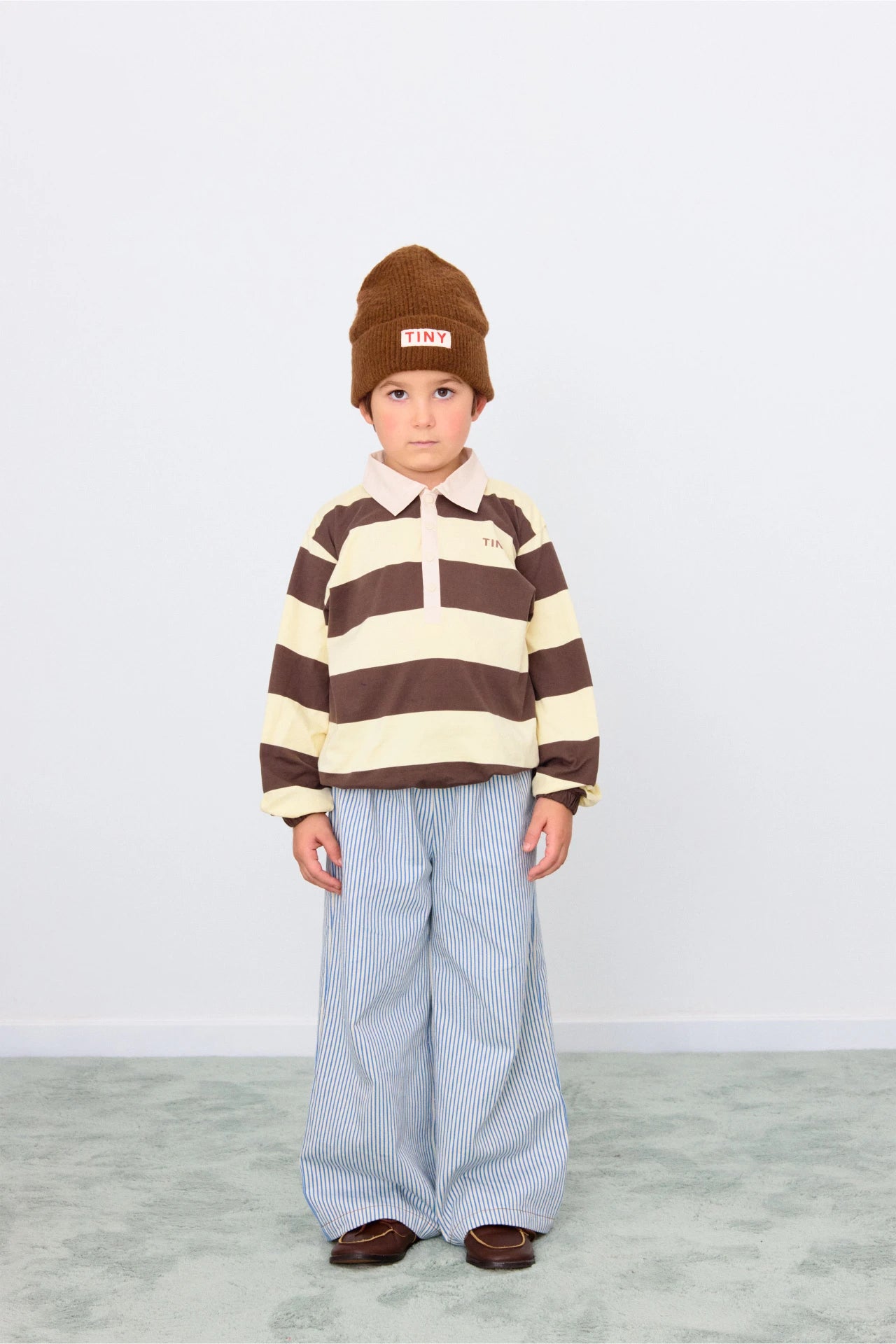 stripes polo sleeve tee