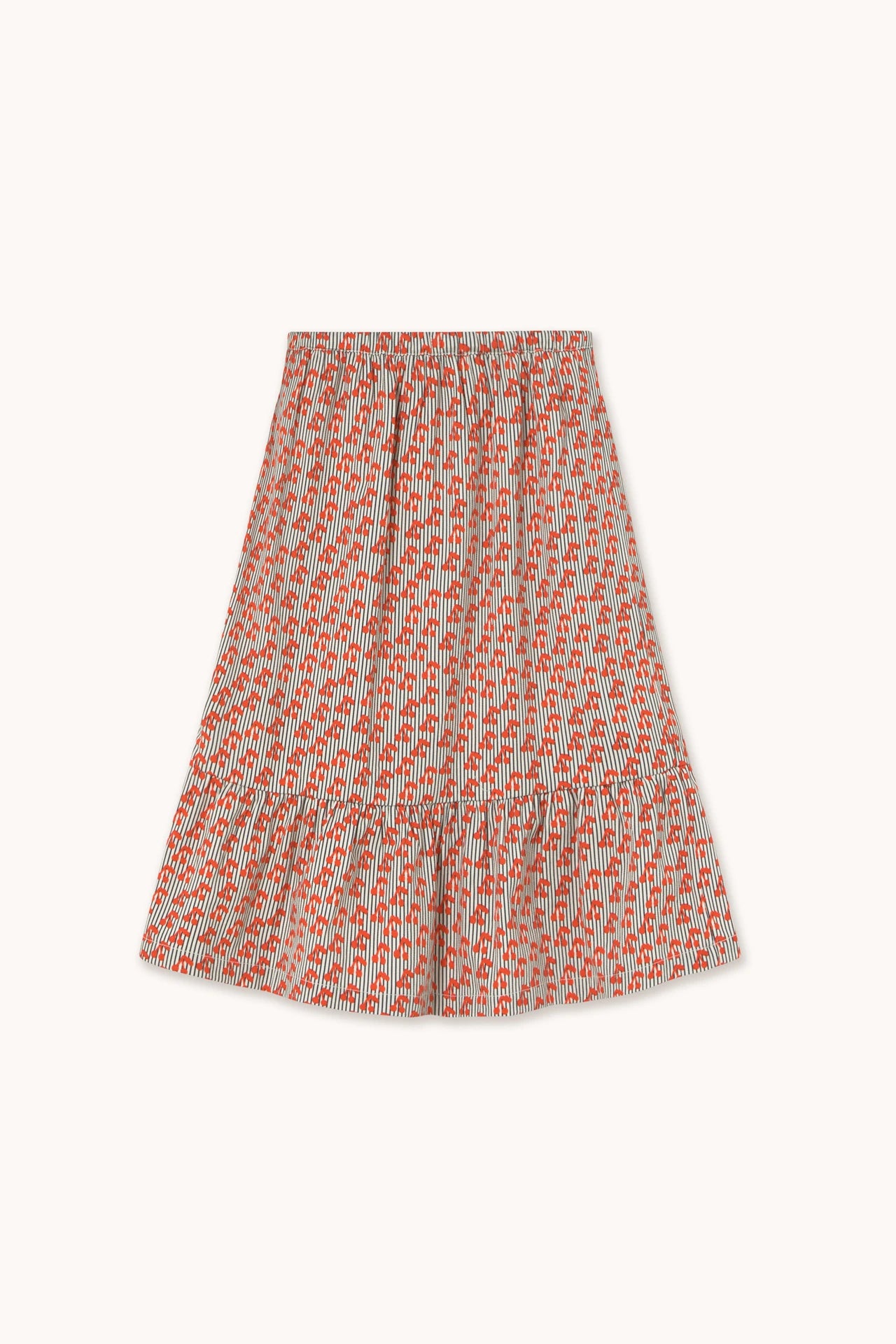 cherries woven long skirt