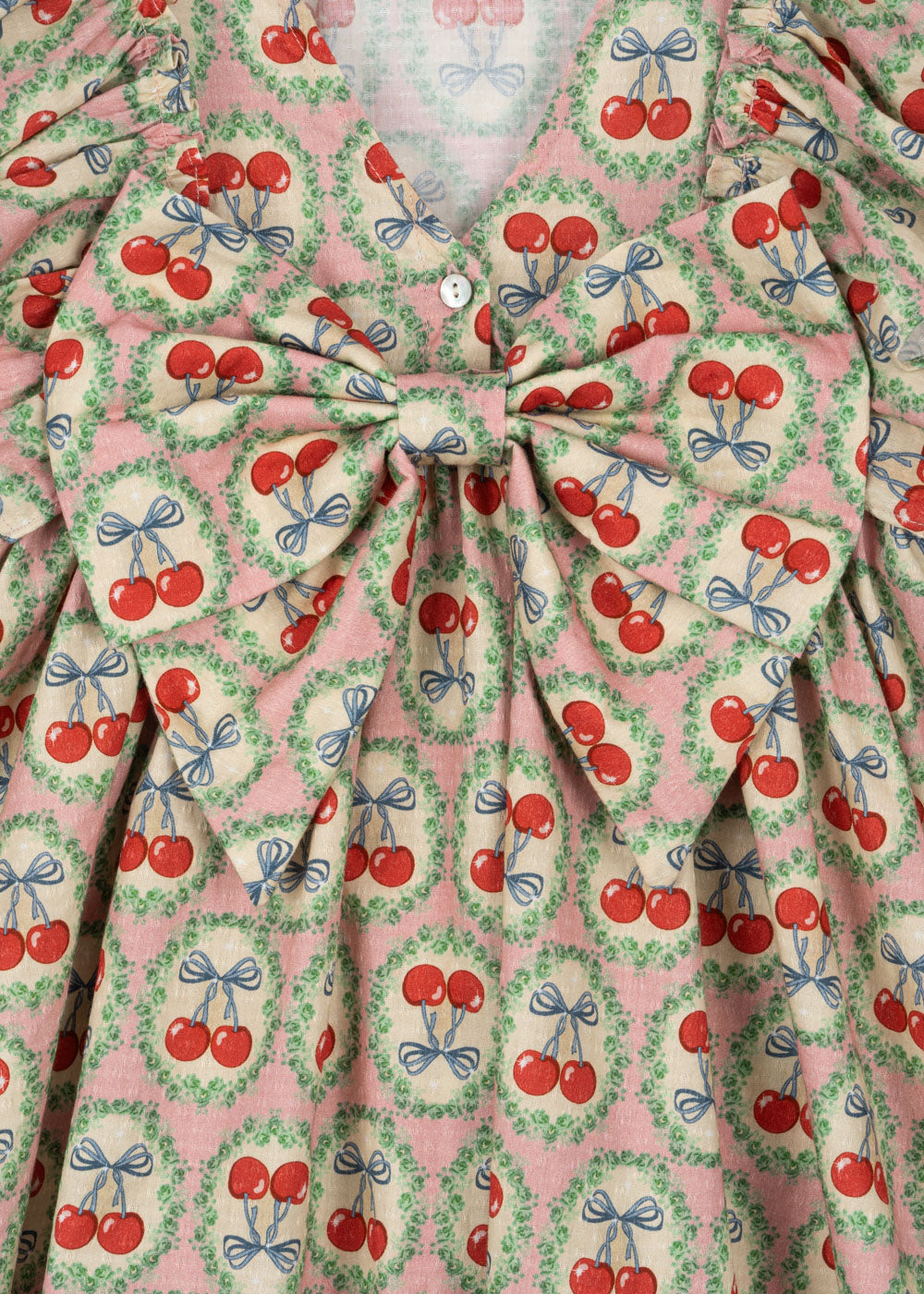 evia ls bow dress | cherry bow