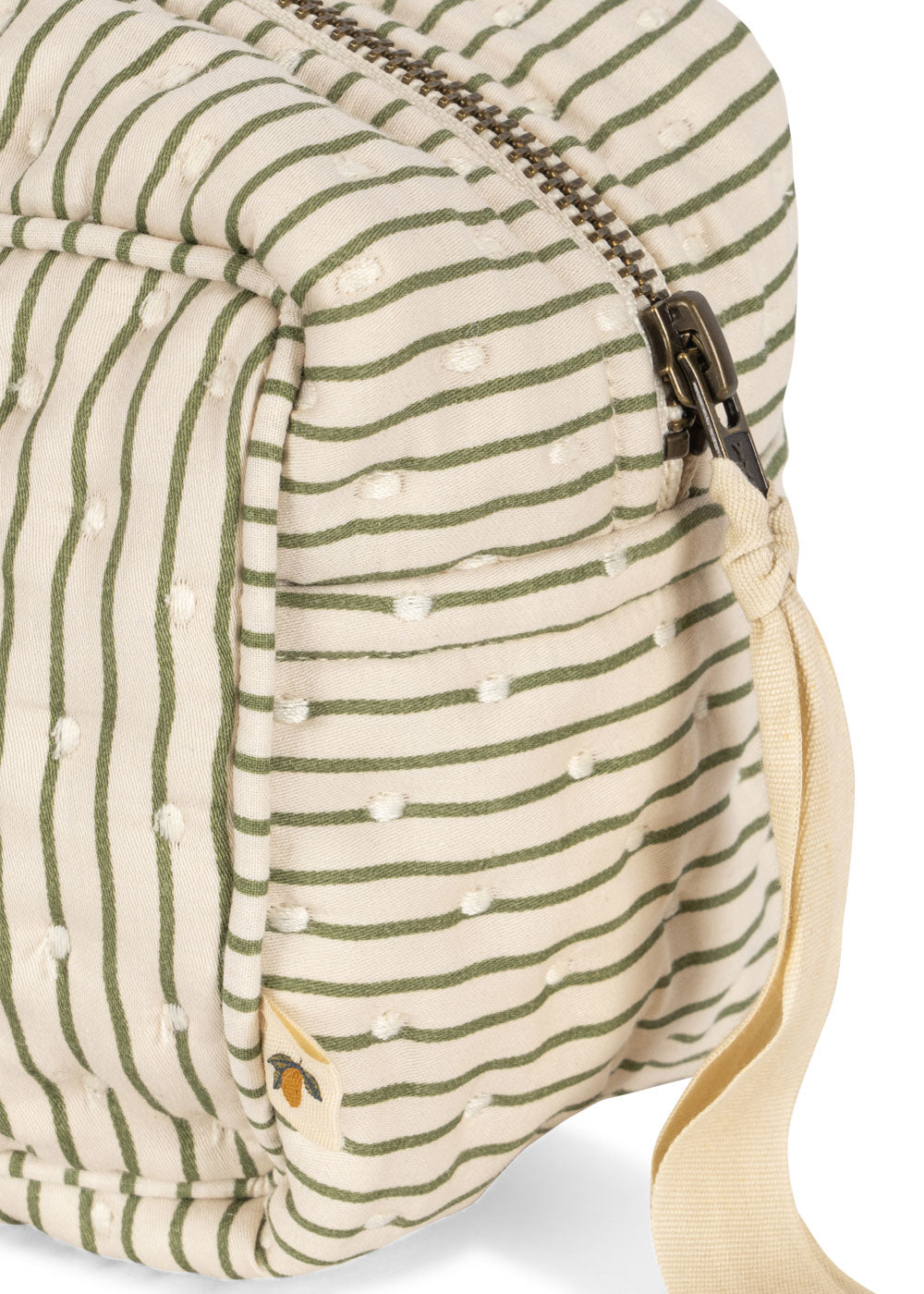 small quilted toiletry bag | tea stripe