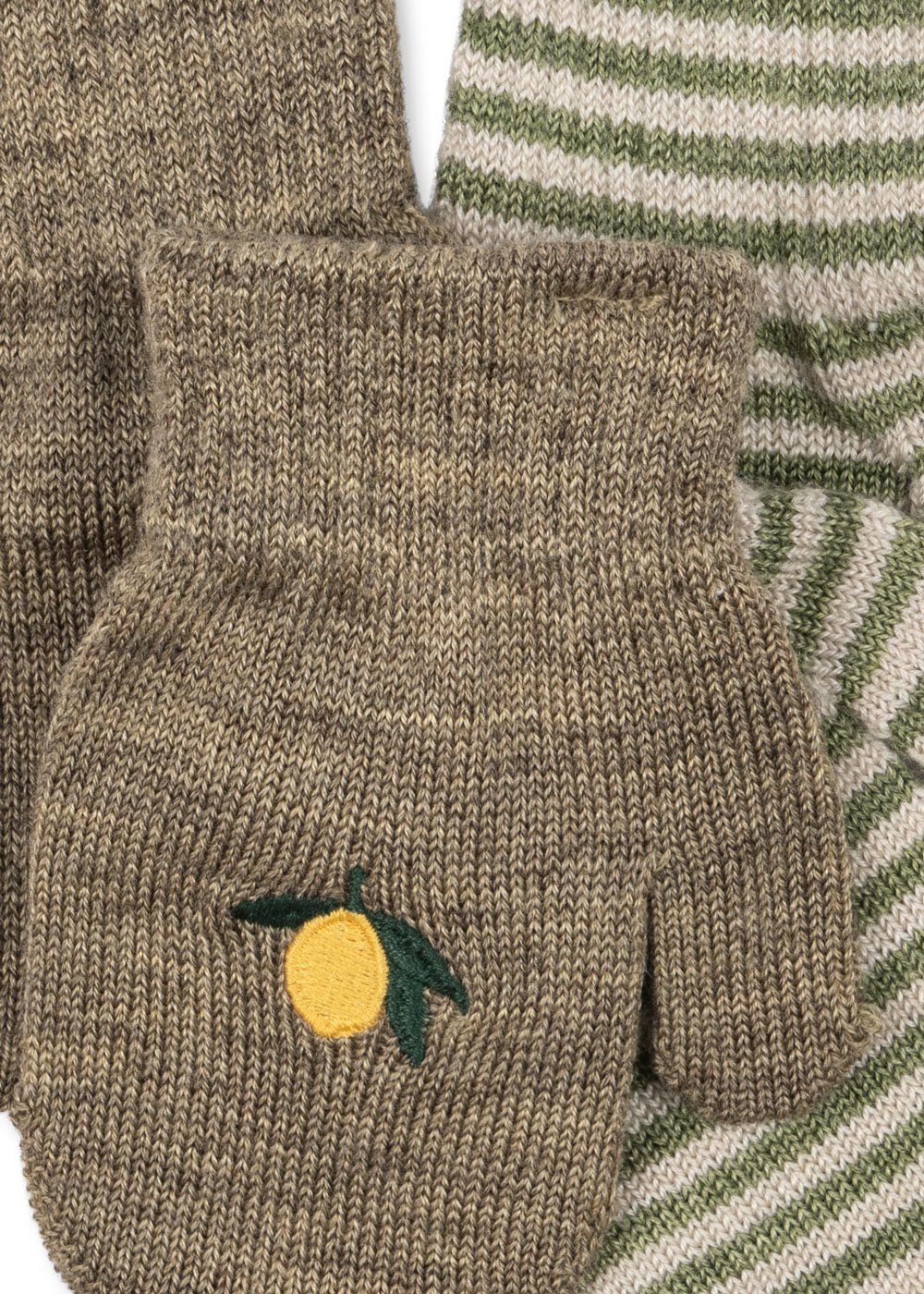 2-pack filla mittens | lemon + stripe