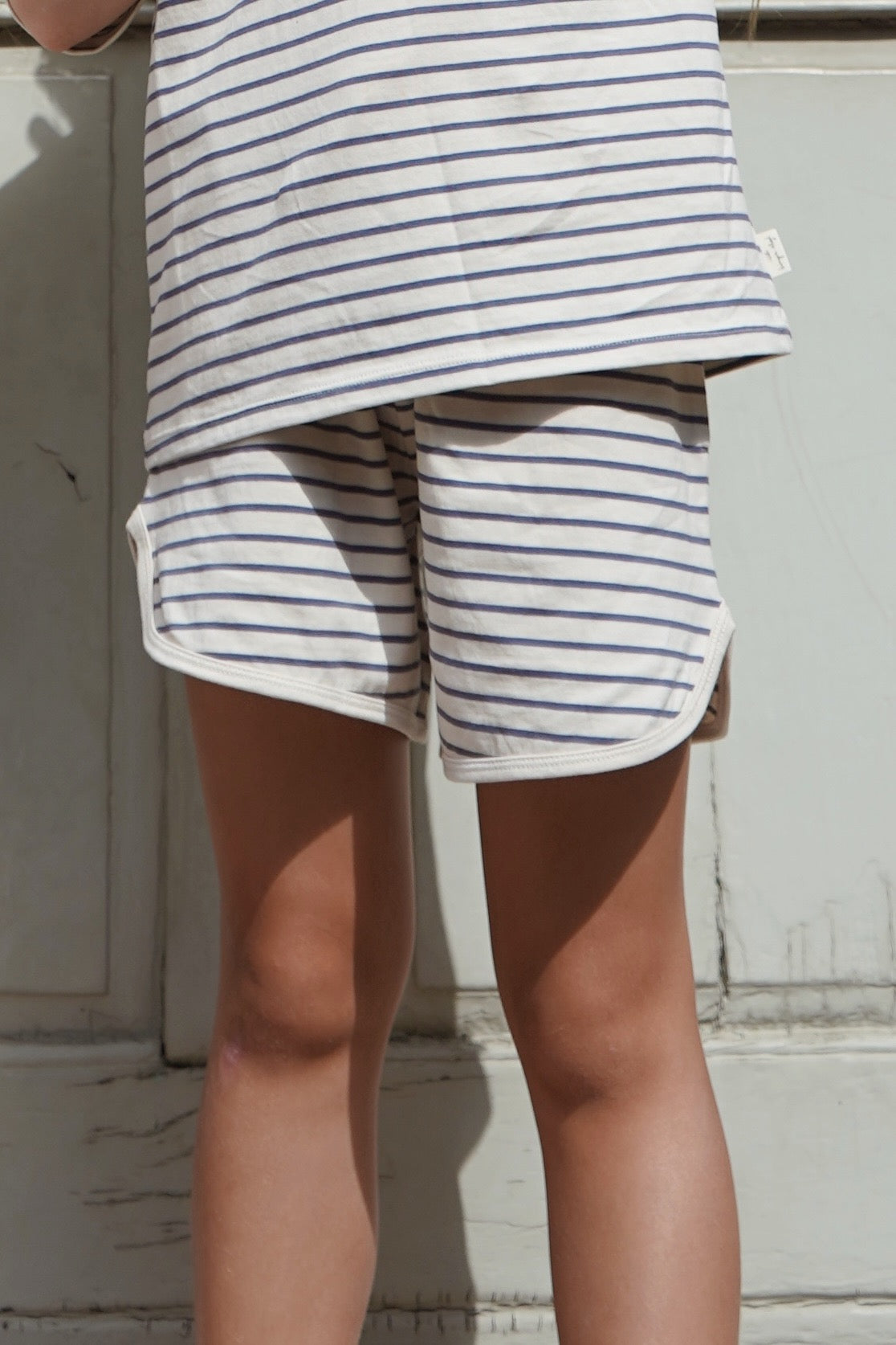 lin classic short | indigo stripe