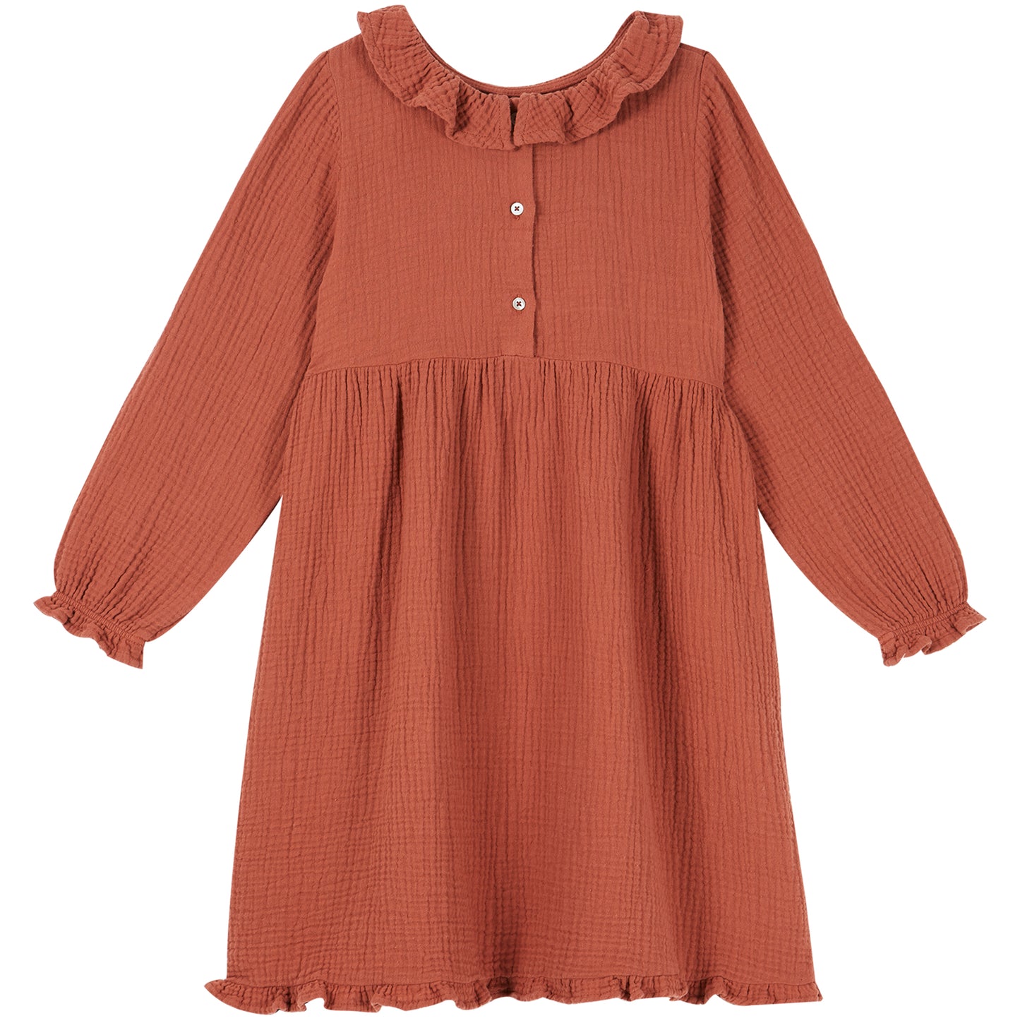 red double cotton gauze dress