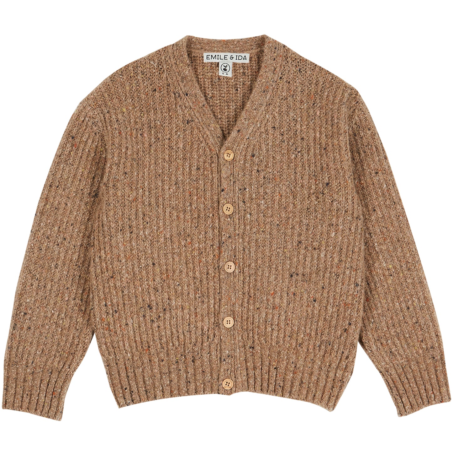 recycled wool brown cardigan