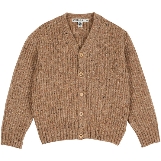 recycled wool brown cardigan