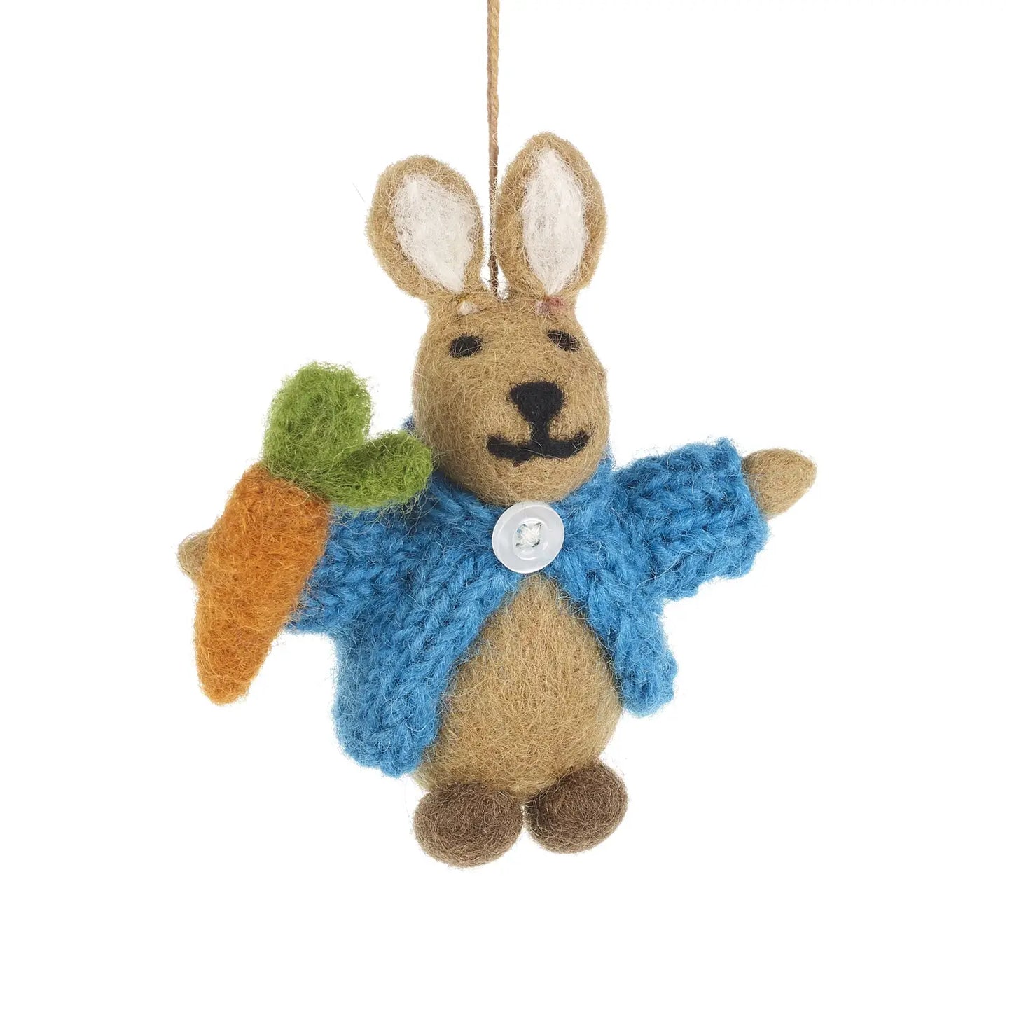 felt bunny in cardigan