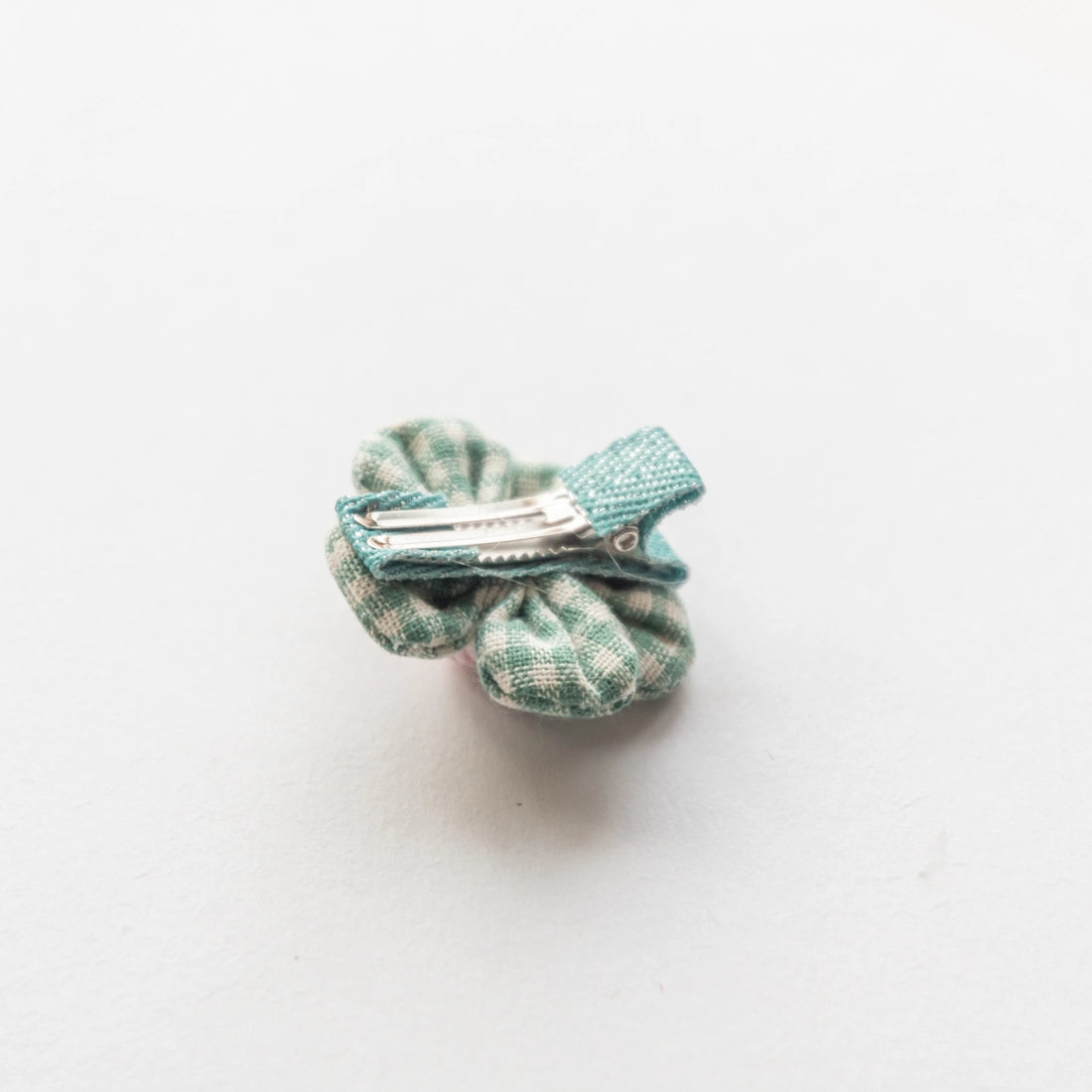gingham flower hairclips