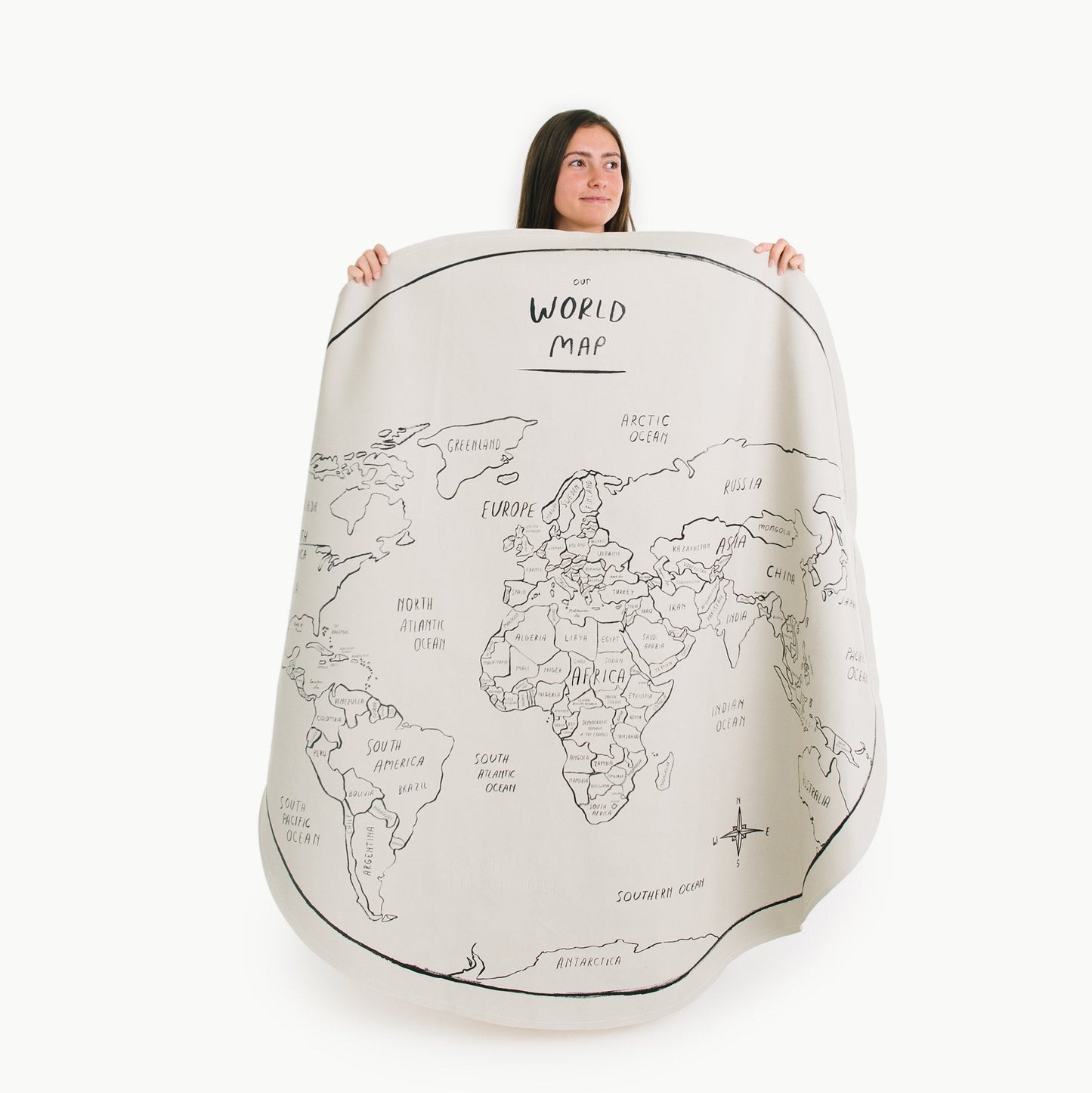 midi circle mat | world map