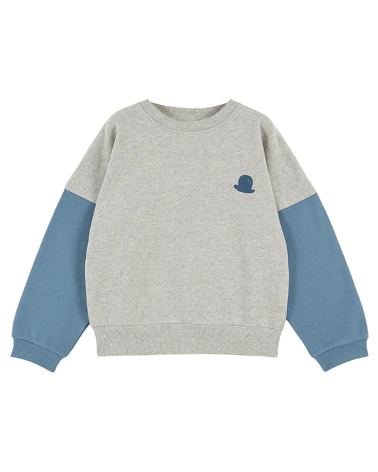 two toned sweatshirt | gris chine/pigeon