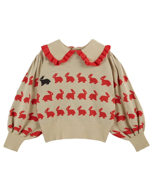 rabbit ruffle pullover