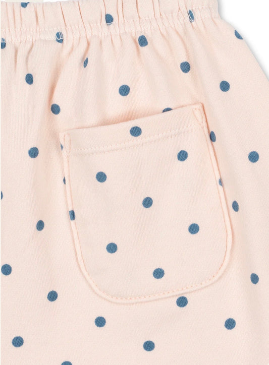 spotty sweat shorts | rose water dot