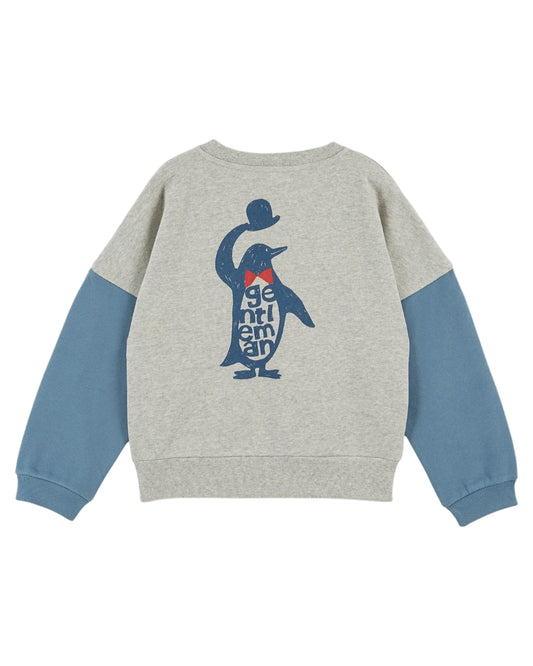 two toned sweatshirt | gris chine/pigeon