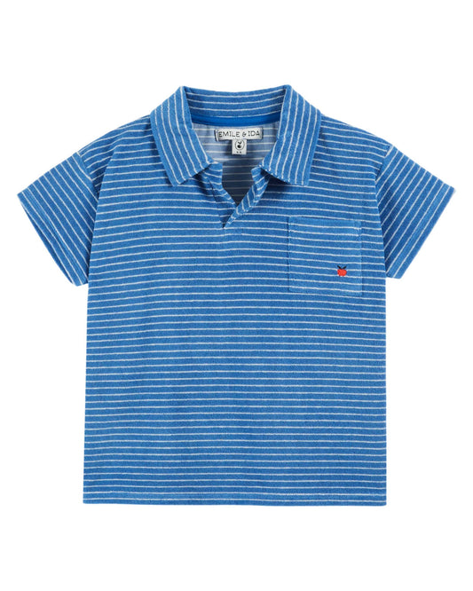 terry polo | blue stripe