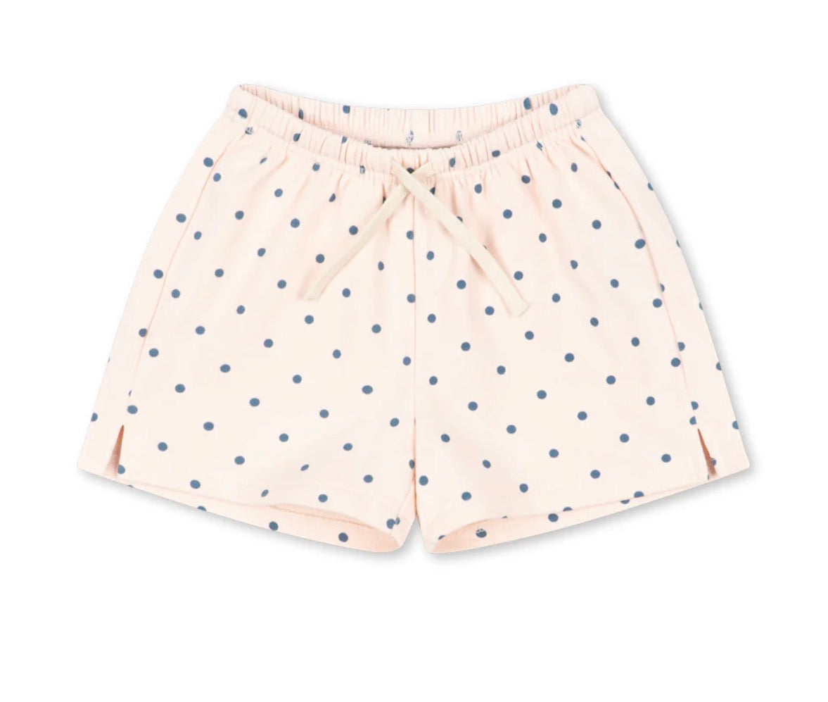 spotty sweat shorts | rose water dot